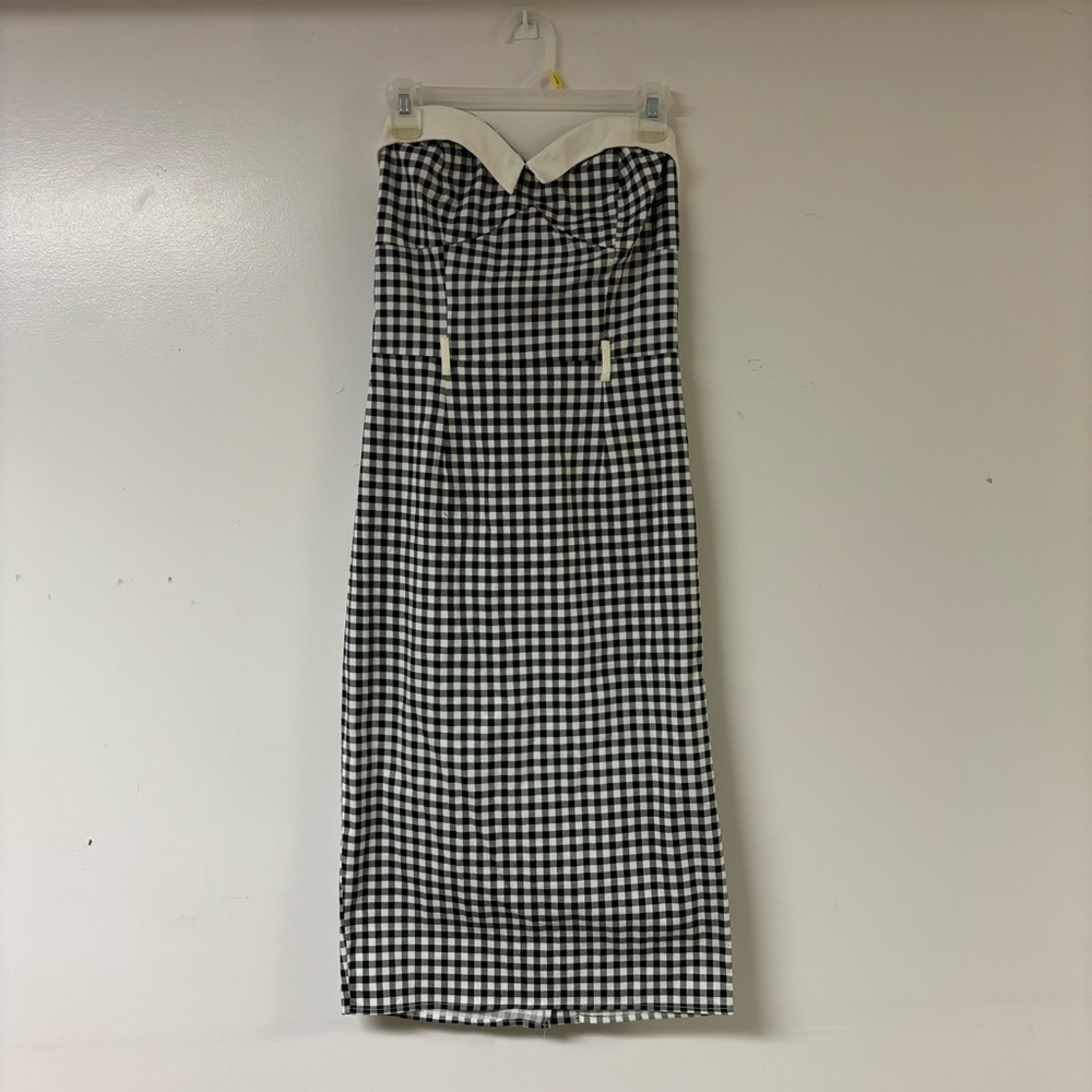 NWT Collectif Monica Black White Gingham pencil dress, 14